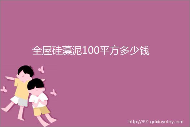 全屋硅藻泥100平方多少钱