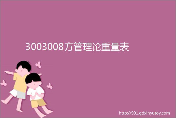 3003008方管理论重量表