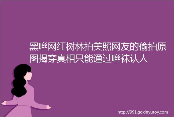 黑咝网红树林拍美照网友的偷拍原图揭穿真相只能通过咝袜认人