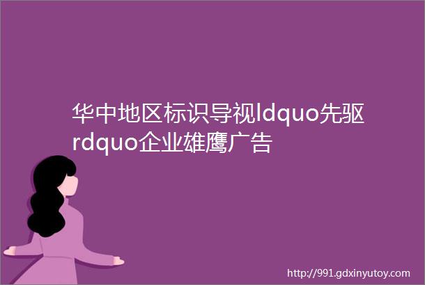 华中地区标识导视ldquo先驱rdquo企业雄鹰广告