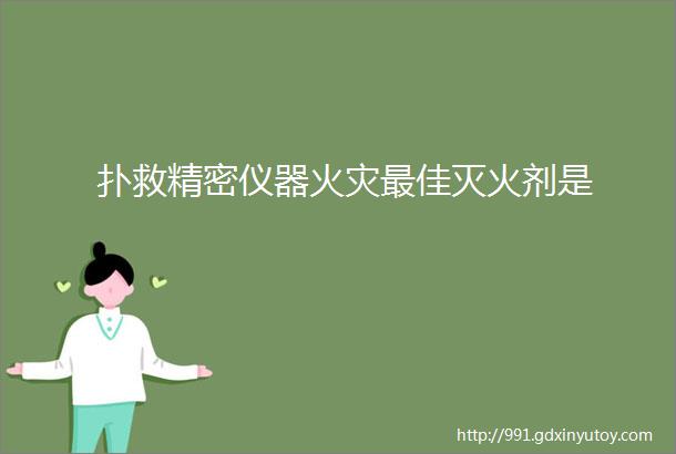 扑救精密仪器火灾最佳灭火剂是