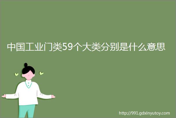 中国工业门类59个大类分别是什么意思