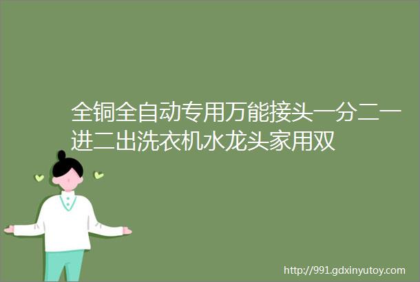 全铜全自动专用万能接头一分二一进二出洗衣机水龙头家用双