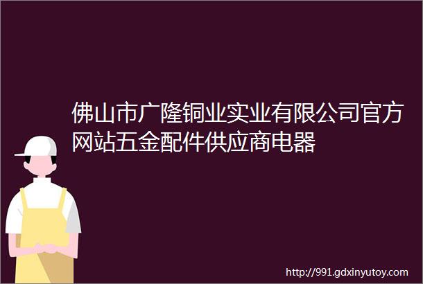 佛山市广隆铜业实业有限公司官方网站五金配件供应商电器