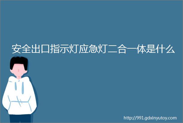 安全出口指示灯应急灯二合一体是什么