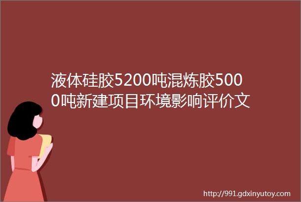 液体硅胶5200吨混炼胶5000吨新建项目环境影响评价文