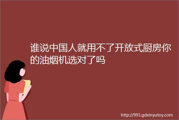 谁说中国人就用不了开放式厨房你的油烟机选对了吗