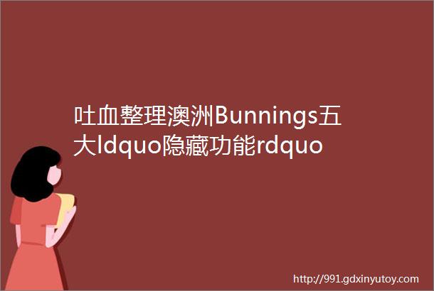 吐血整理澳洲Bunnings五大ldquo隐藏功能rdquo及38种好物大合集花小钱解决大烦恼妈妈们快快收藏