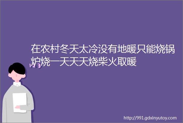 在农村冬天太冷没有地暖只能烧锅炉烧一天天天烧柴火取暖