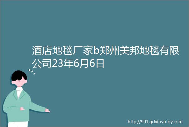 酒店地毯厂家b郑州美邦地毯有限公司23年6月6日